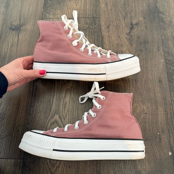 Converse All Stat Women High Top Platform Mauve Dusty Pink Sneakers Size 8 - Picture 4 of 5